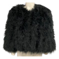 Load image into Gallery viewer, Yves Salomon Black Turkey Feather Cropped Jacket
