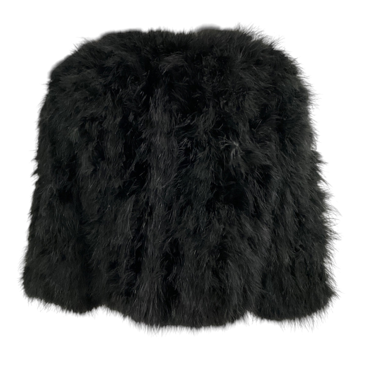 Yves Salomon Black Turkey Feather Cropped Jacket