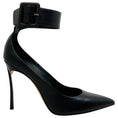 Load image into Gallery viewer, Casadei Black Leather Ankle Strap Blade Pumps
