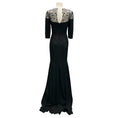 Load image into Gallery viewer, Carolina Herrera Black Sequined and Beaded Mesh Tulle Detail Crepe Gown / Formal Dress
