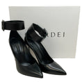 Load image into Gallery viewer, Casadei Black Leather Ankle Strap Blade Pumps
