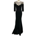 Load image into Gallery viewer, Carolina Herrera Black Sequined and Beaded Mesh Tulle Detail Crepe Gown / Formal Dress
