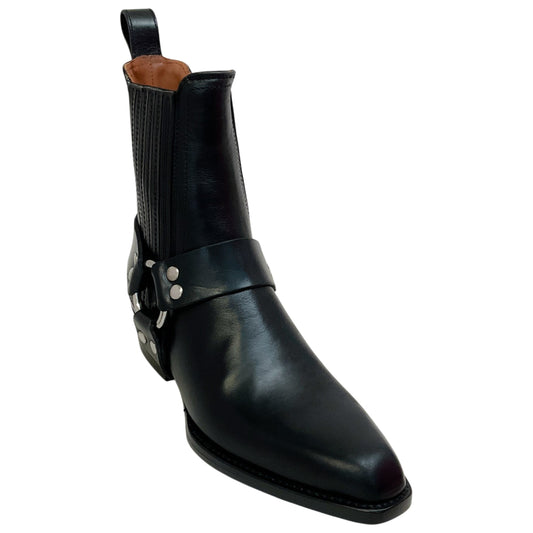 Paris Texas  Black Leather Helena Ankle Moto Boots