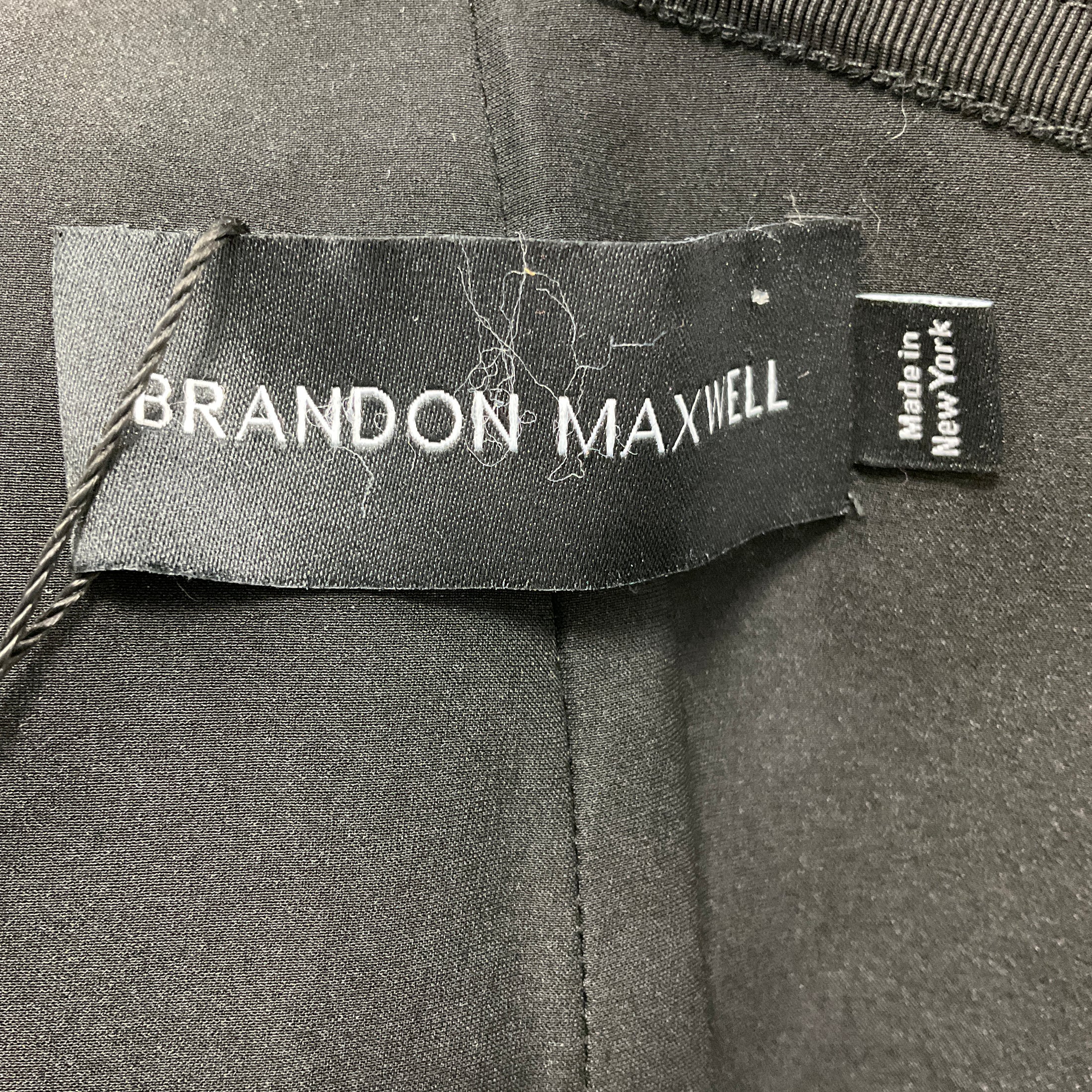 Brandon Maxwell Black One Shoulder Nappa Lamb Leather Top