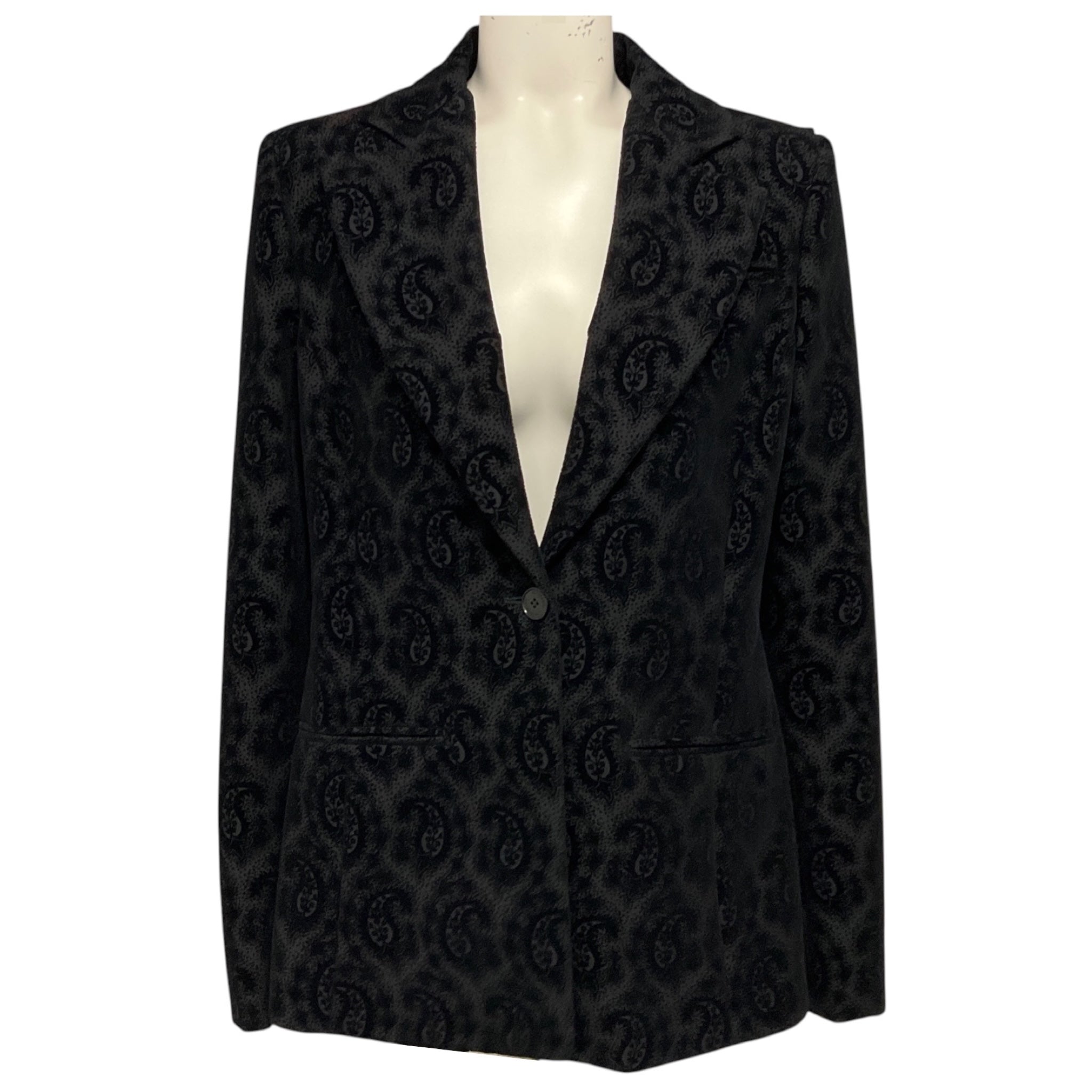 Altuzarra Black Paisley Patterned Velvet Blazer