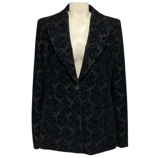 Altuzarra Black Paisley Patterned Velvet Blazer