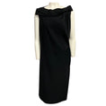 Load image into Gallery viewer, Salvatore Ferragamo Black Bow Detailed Sleeveless Crepe Midi Dress
