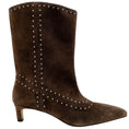 Load image into Gallery viewer, Freda Salvador Teddy Brown Suede Studded Tricia Ankle Boots
