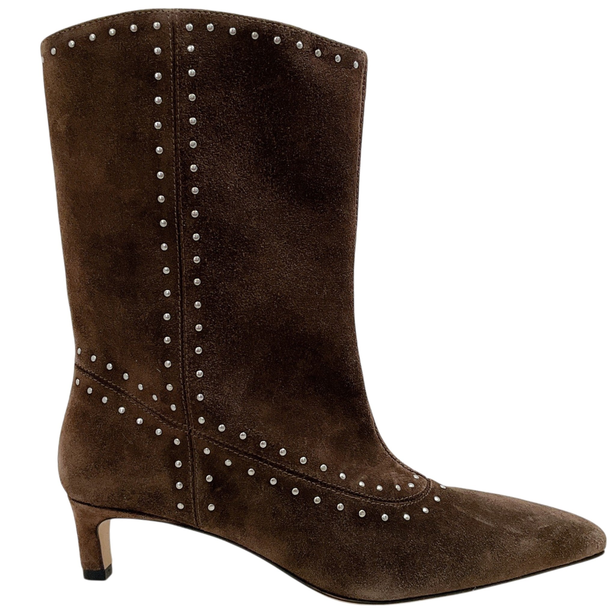 Freda Salvador Teddy Brown Suede Studded Tricia Ankle Boots