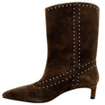 Load image into Gallery viewer, Freda Salvador Teddy Brown Suede Studded Tricia Ankle Boots

