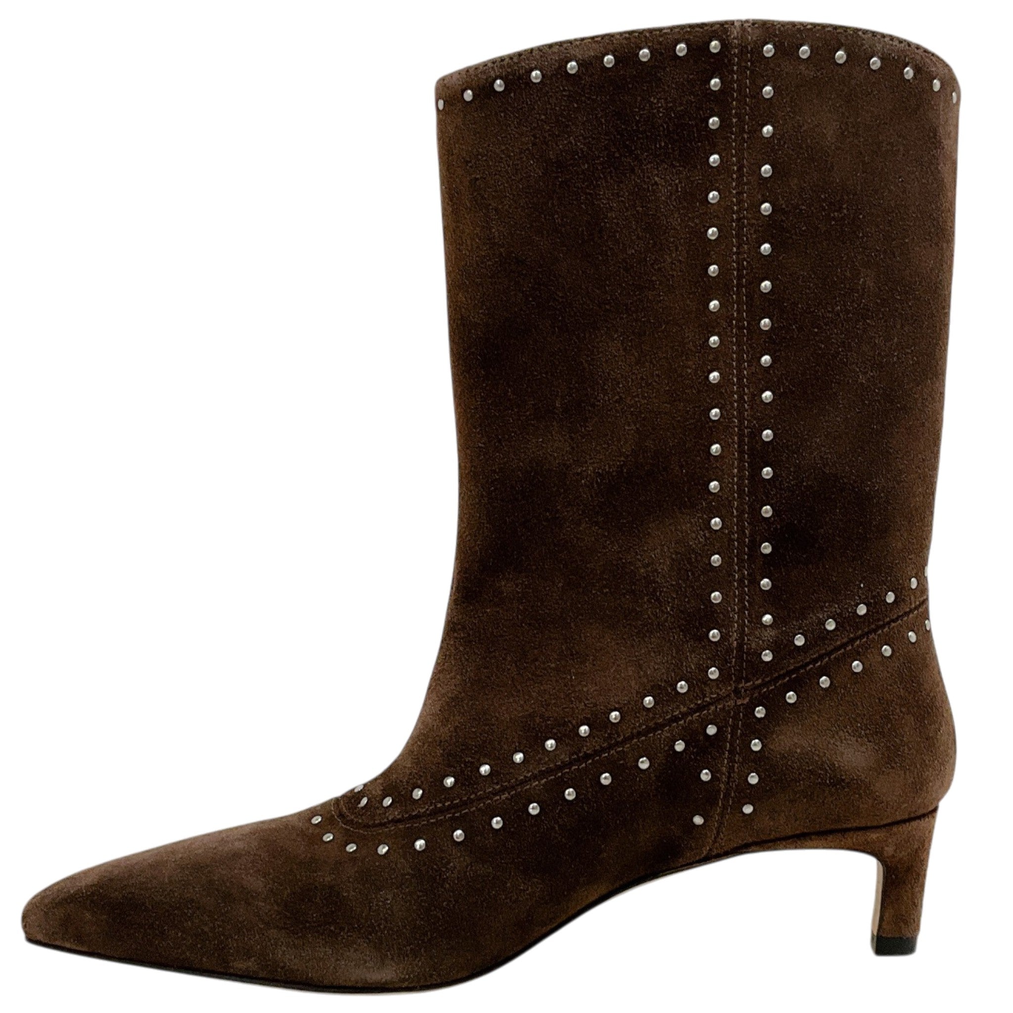Freda Salvador Teddy Brown Suede Studded Tricia Ankle Boots