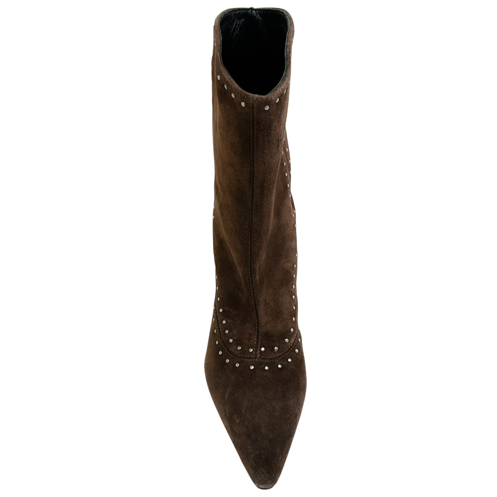 Freda Salvador Teddy Brown Suede Studded Tricia Ankle Boots