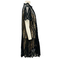 Load image into Gallery viewer, Oscar de la Renta Black / Nude Eyelet Collared Dress
