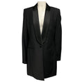 Load image into Gallery viewer, Givenchy Black Draped Back Long Wool Blazer with 4G Pattern Lining

