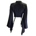 Load image into Gallery viewer, Alexx Brown Black Silk Kimono Biker Jacket
