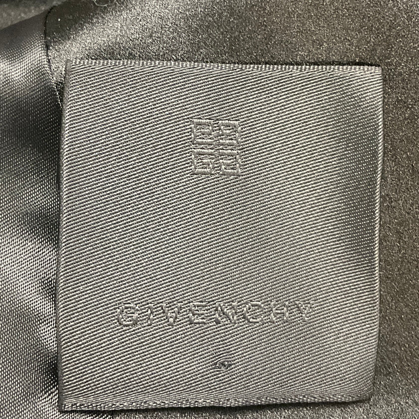 Givenchy Black Draped Back Long Wool Blazer with 4G Pattern Lining