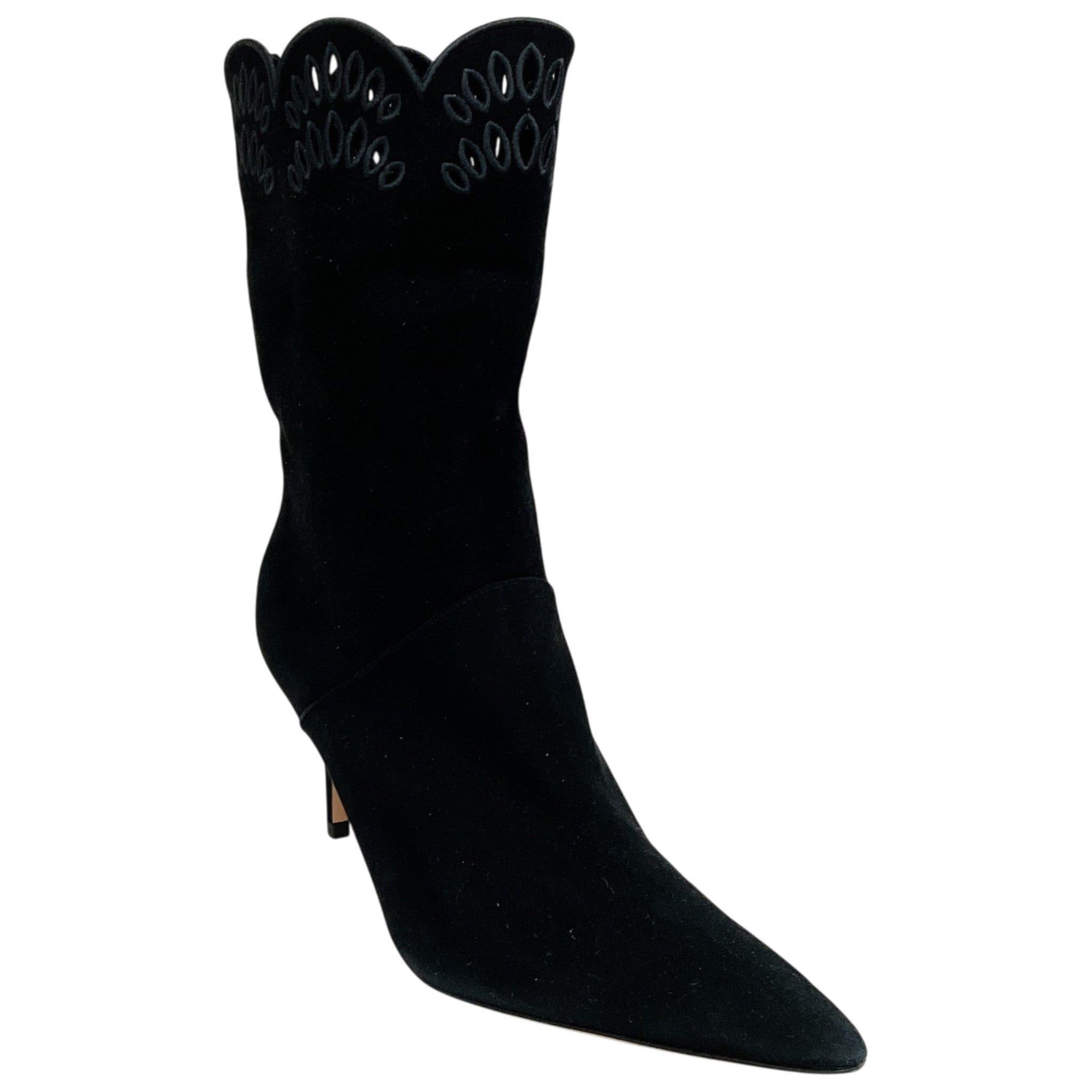 Arteana Black Suede Eyelet Ankle Boots
