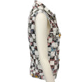 Load image into Gallery viewer, Giambattista Valli White Multi Denim Chess Print Vest
