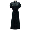 Load image into Gallery viewer, Celine Black Saharienne Cotton Poplin Midi Safari Dress
