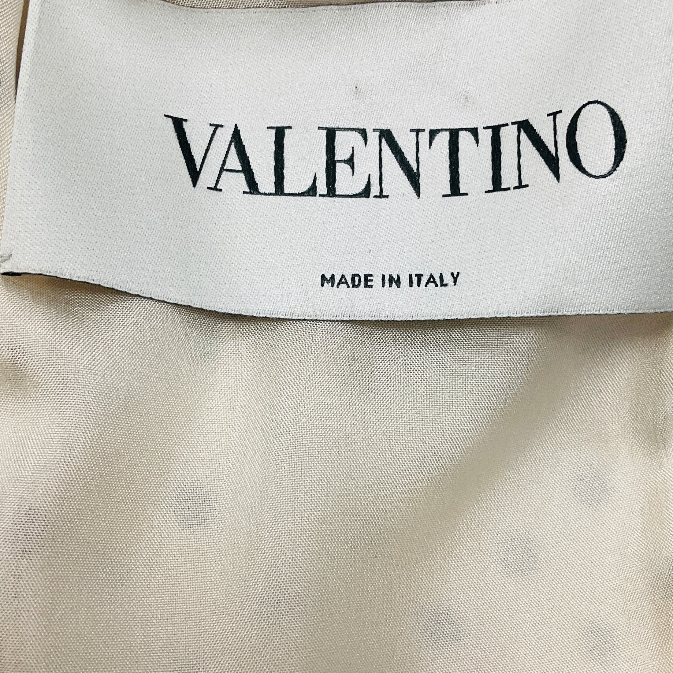 Valentino Ivory / Black Ruffled Polka Dot Print Crepe Cocktail Dress