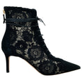 Load image into Gallery viewer, Arteana Black Suede / Lace Ankle Wrap Booties
