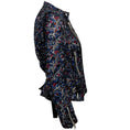 Load image into Gallery viewer, Sacai Blue Multi Floral Eyelet Silk Moto Jacket
