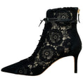 Load image into Gallery viewer, Arteana Black Suede / Lace Ankle Wrap Booties
