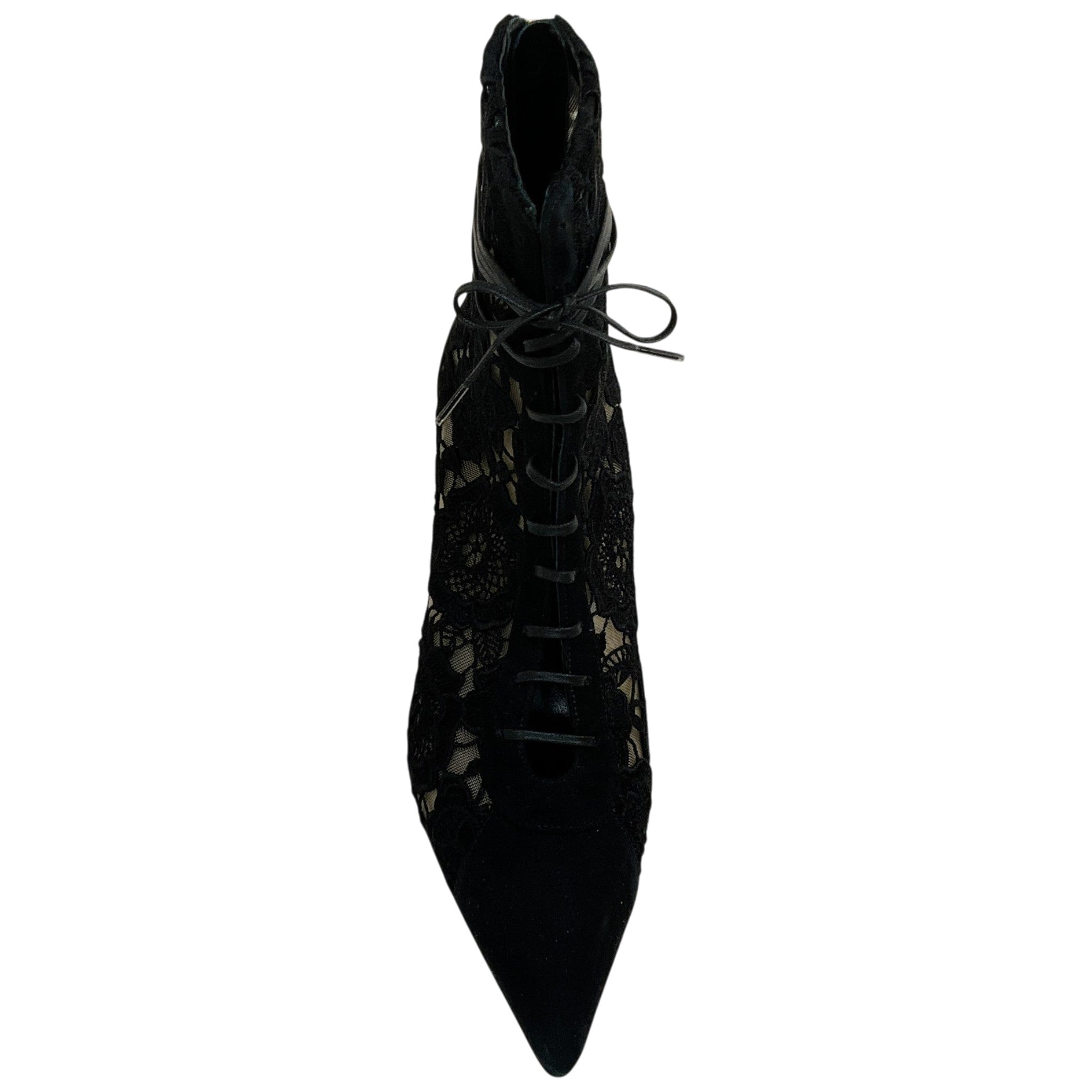 Arteana Black Suede / Lace Ankle Wrap Booties