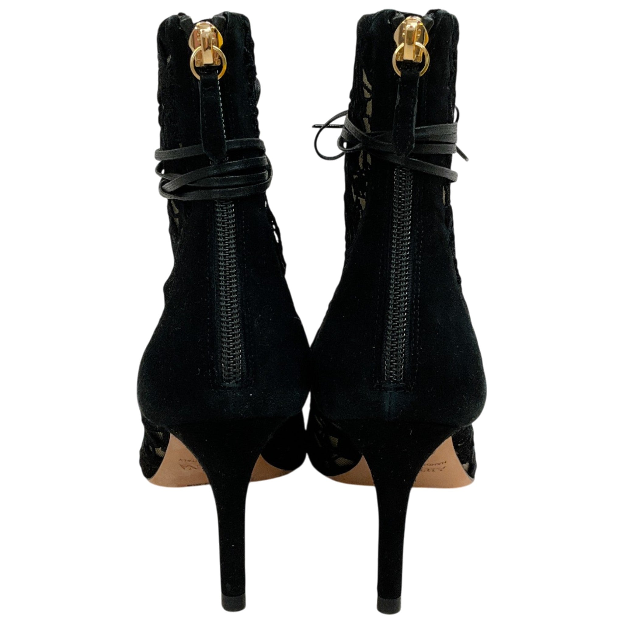 Arteana Black Suede / Lace Ankle Wrap Booties
