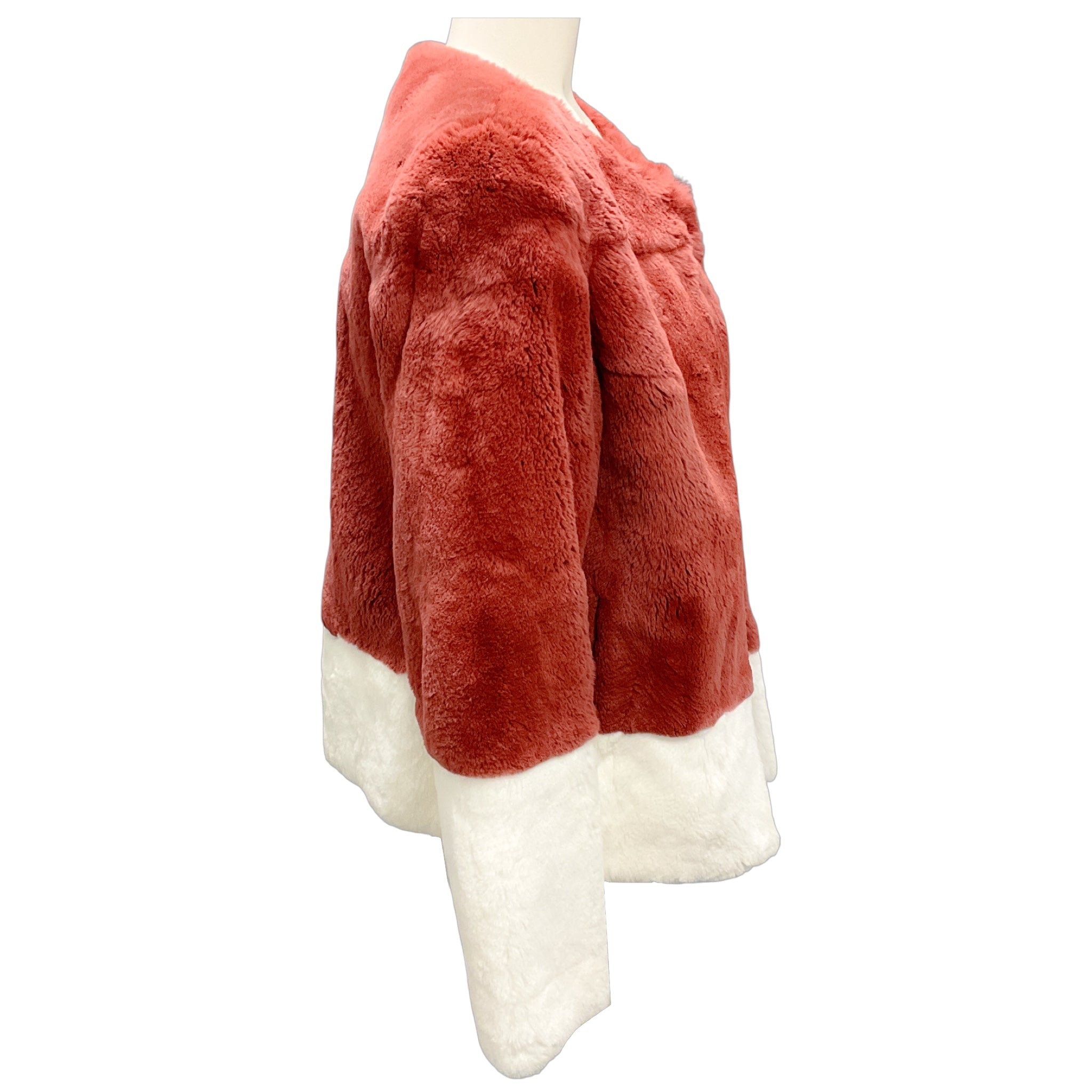 Adrienne Landau Spice / White Rabbit Fur Jacket
