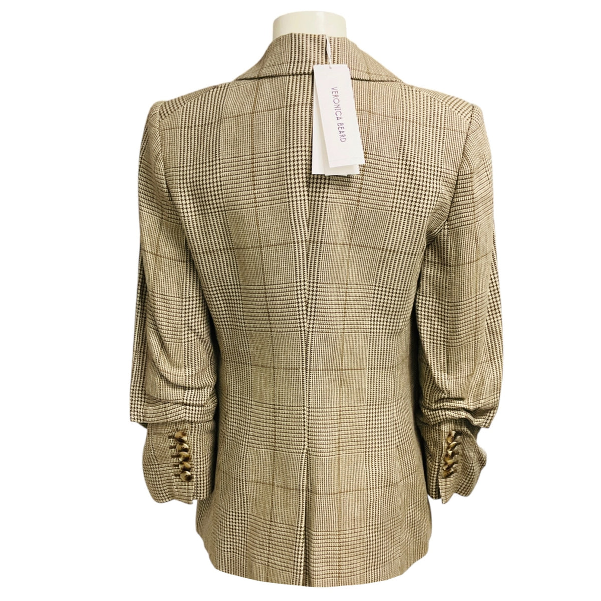 Veronica Beard Ecru / Ochre Battista Plaid Dickey Jacket