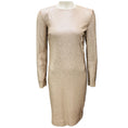 Load image into Gallery viewer, Akris Champagne Sequined Long Sleeved Cocktail Dress
