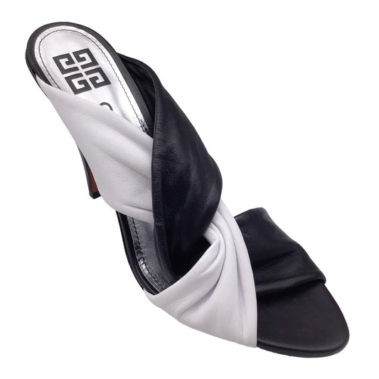 Givenchy Black / White Twist Leather Sandals