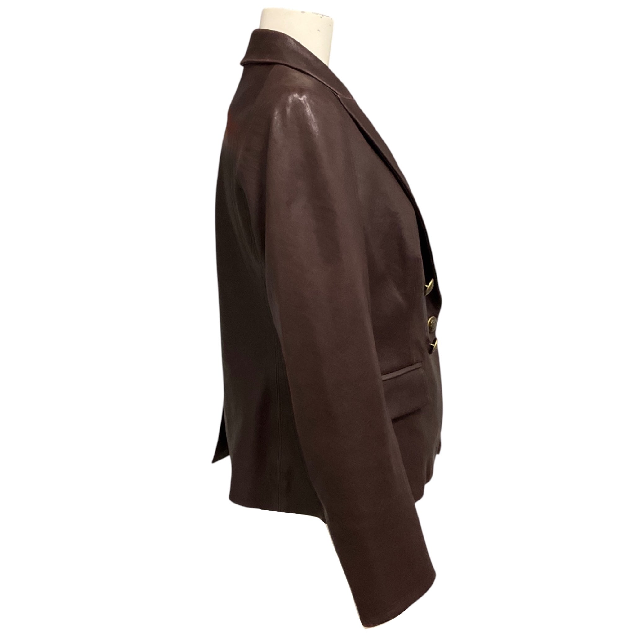 Veronica Beard Burgundy Oxblood Gail Lamb Leather Dickey Jacket