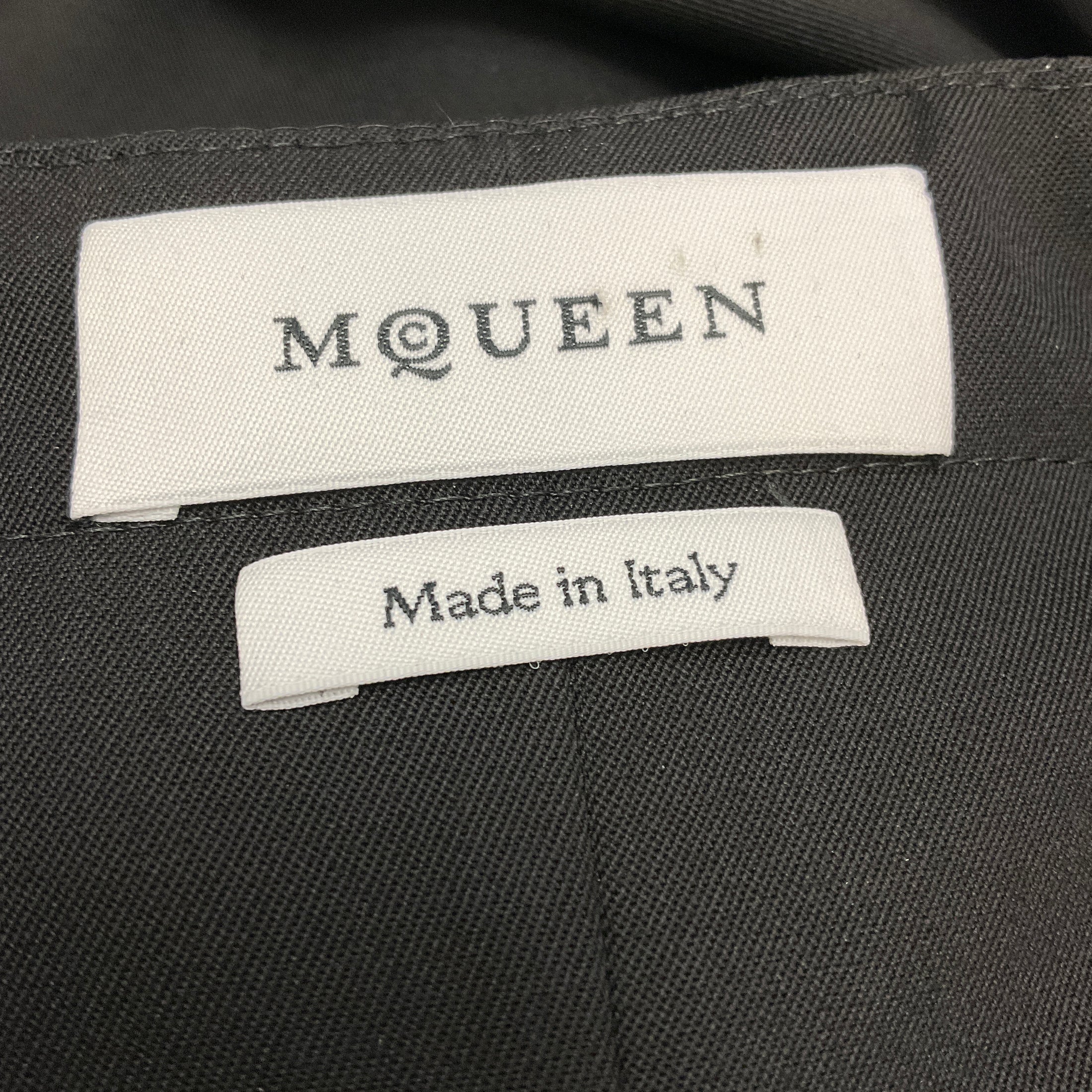 Alexander McQueen Black 2024 Fold Over Waist Tailored Trousers