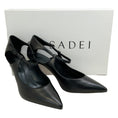 Load image into Gallery viewer, Casadei Black Leather Samurai Julia Pumps
