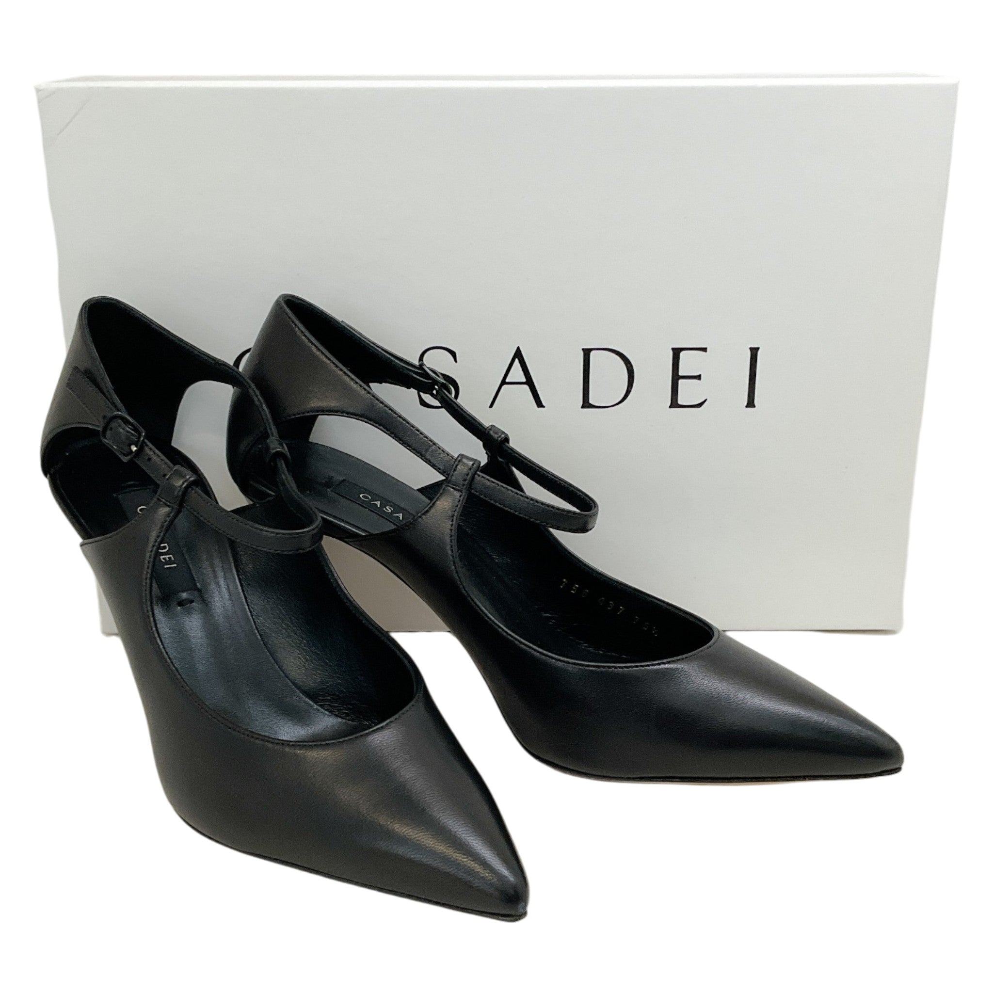 Casadei Black Leather Samurai Julia Pumps