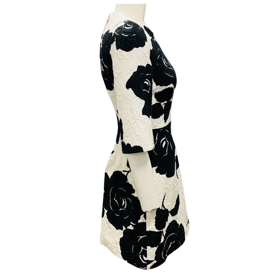 Dolce & Gabbana White / Black Floral Jacquard Mini Dress