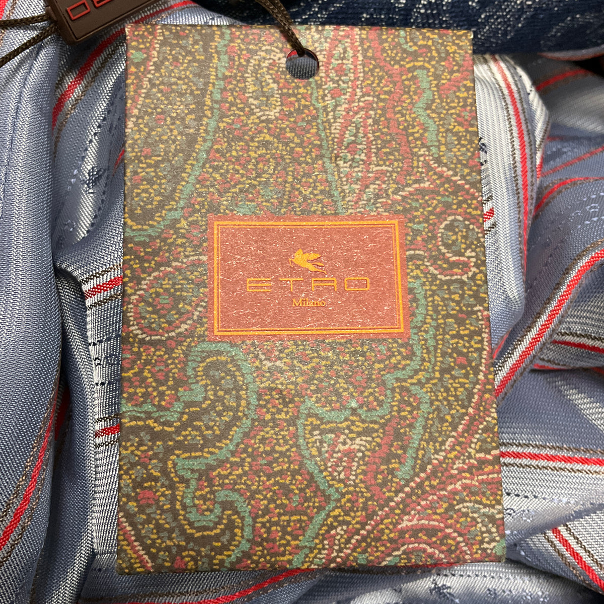 Etro Dark Blue Denim Jacquard Jacket