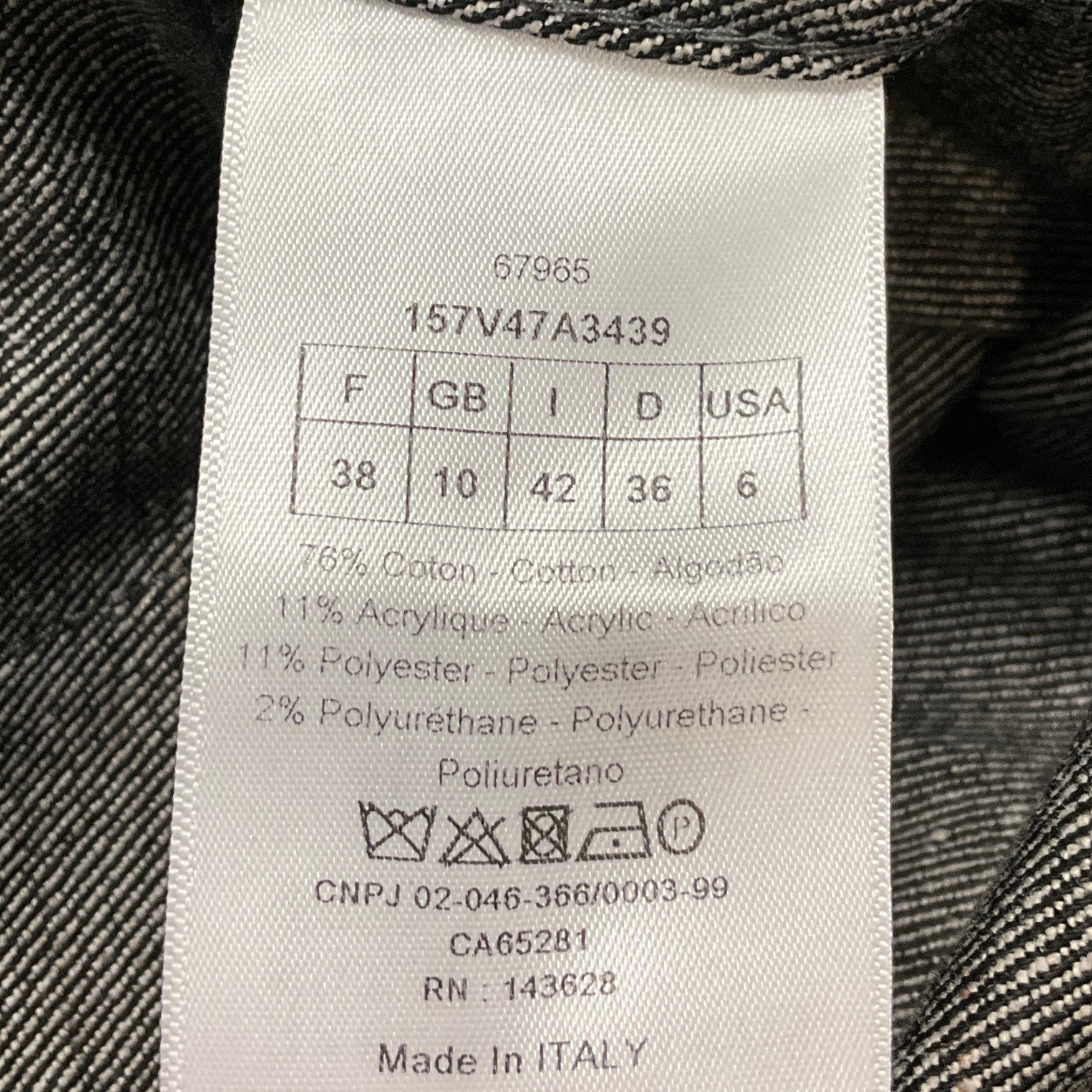 Christian Dior Grey / Black Bee Embroidered Cotton Twill Jacket