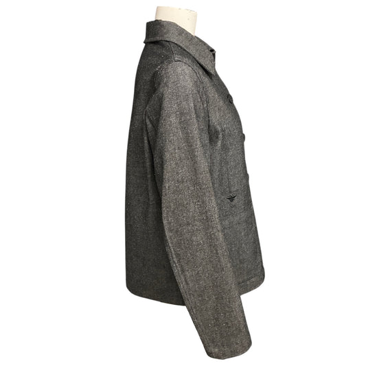 Christian Dior Grey / Black Bee Embroidered Cotton Twill Jacket