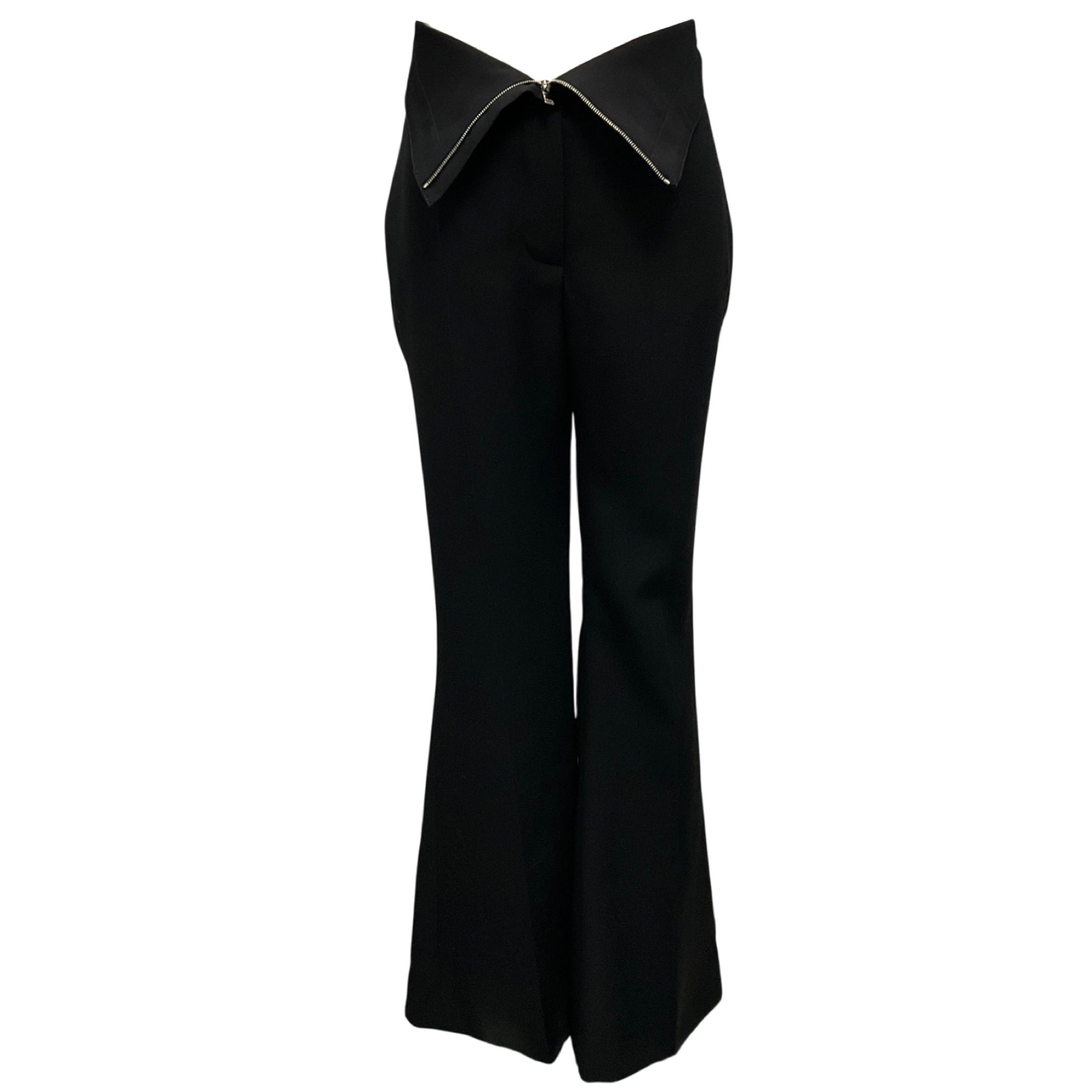 Alexander McQueen Black 2024 Fold Over Waist Tailored Trousers