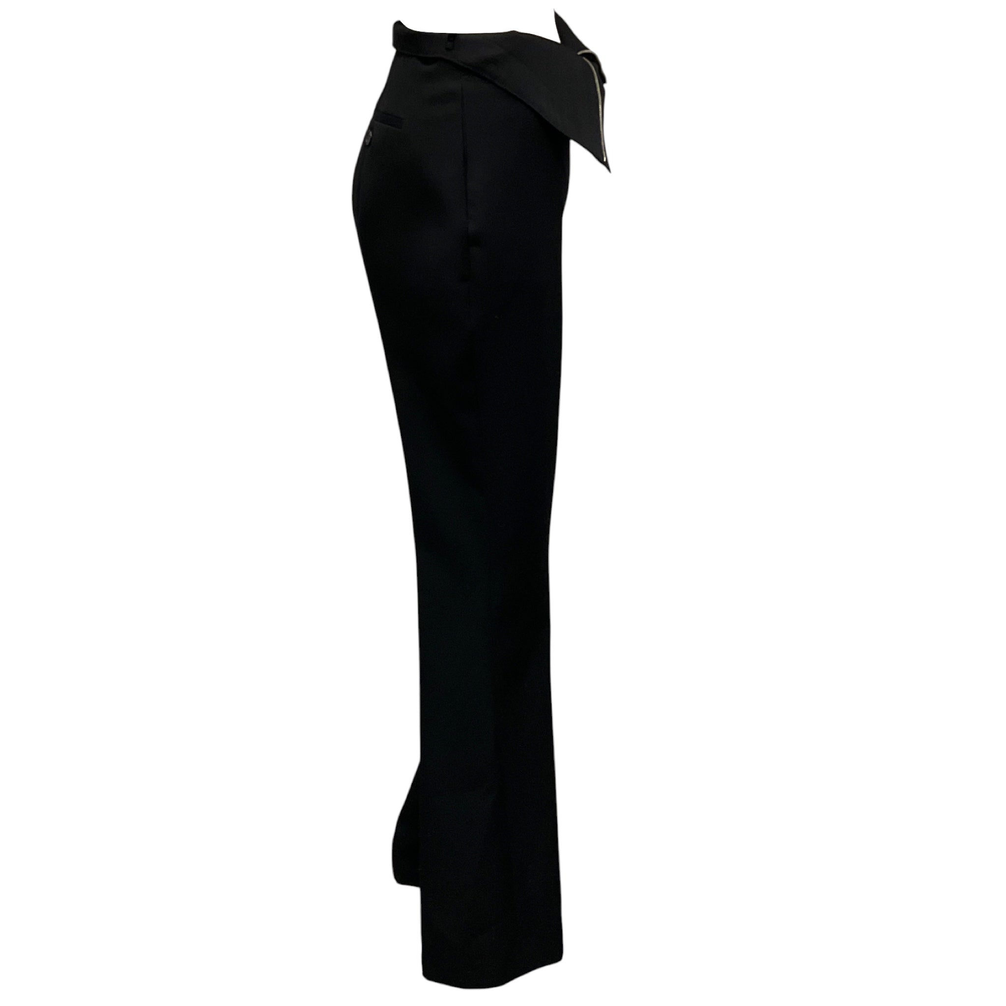 Alexander McQueen Black 2024 Fold Over Waist Tailored Trousers