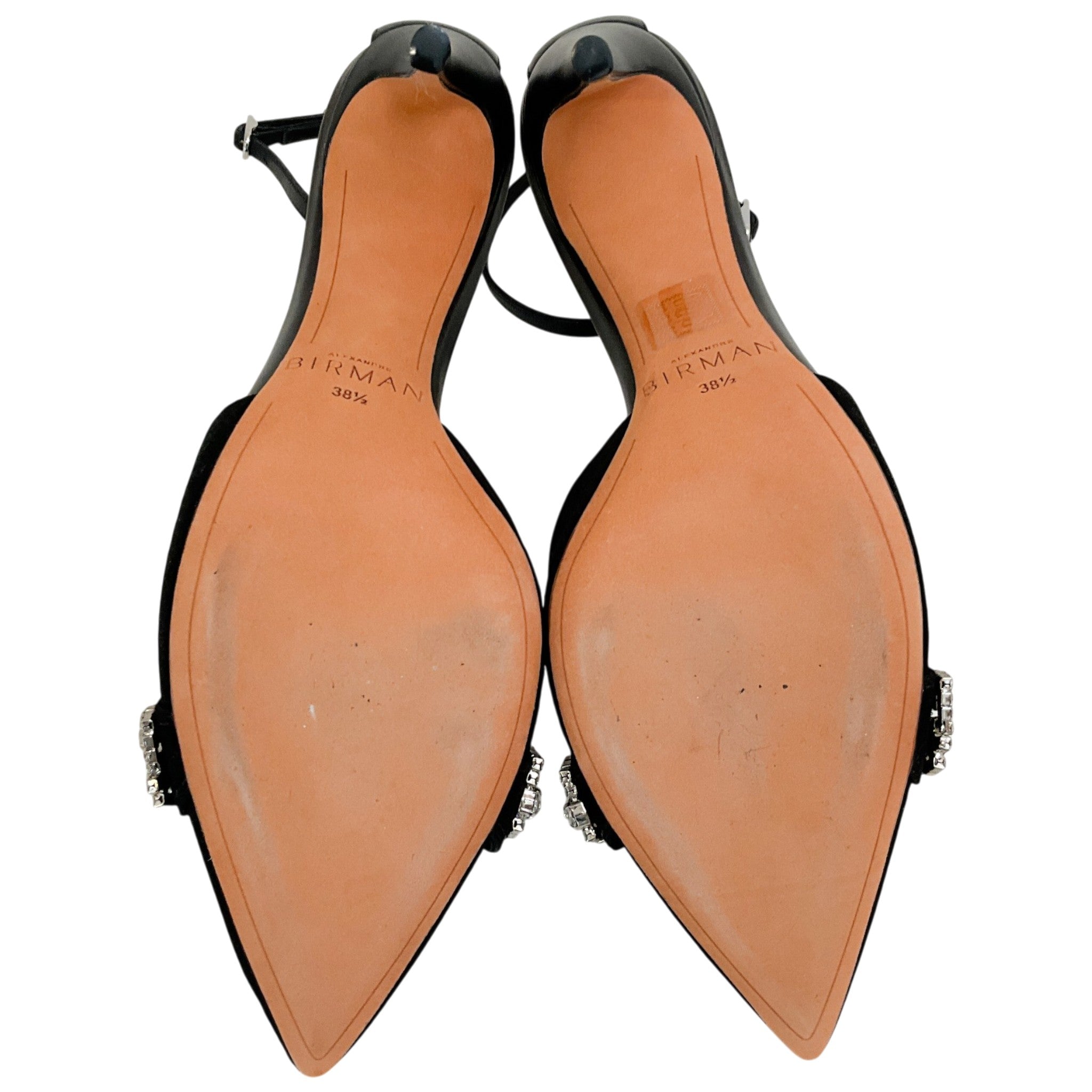 Alexandre Birman Black Suede Lisa Jeweled Pumps