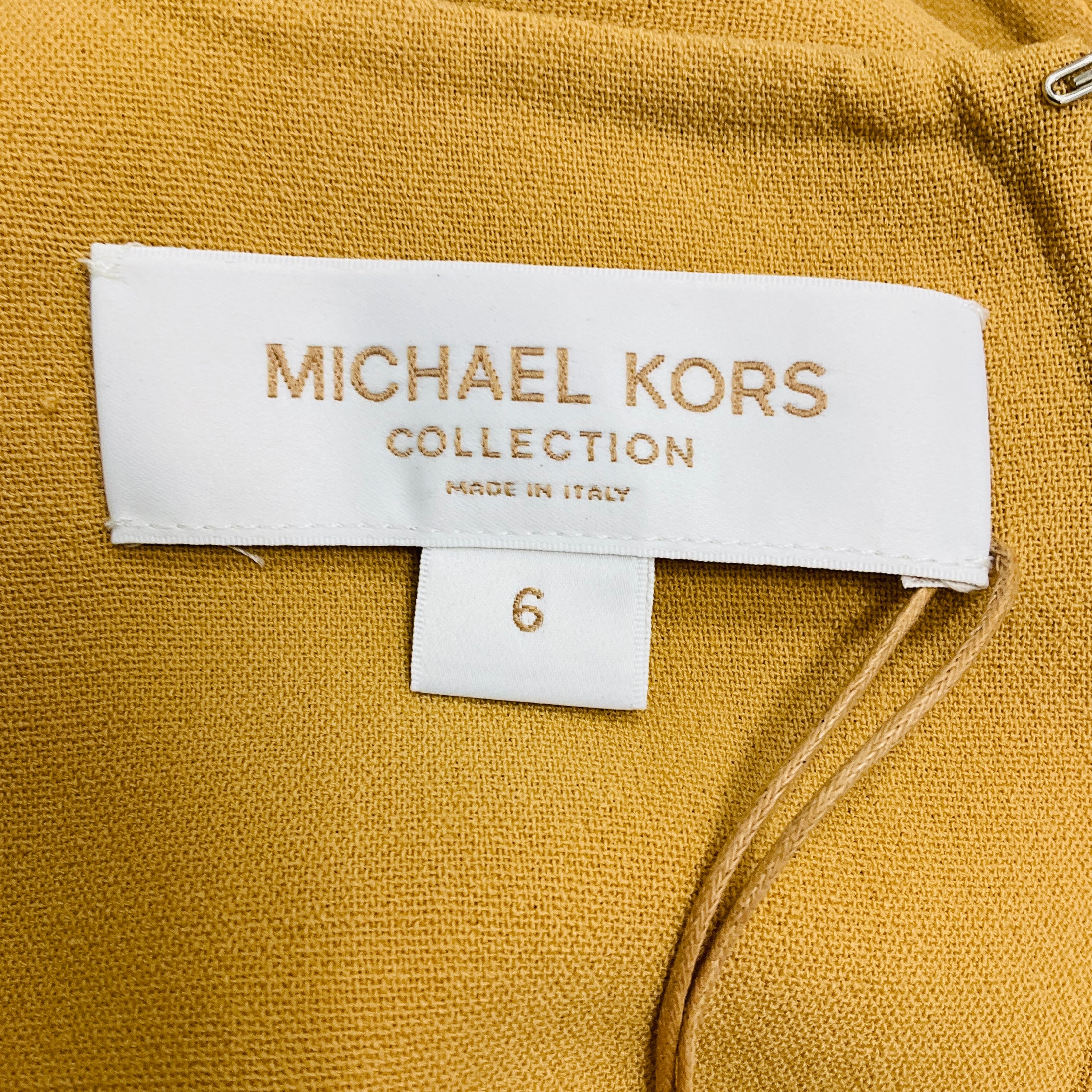 Michael Kors Collection Wheat Sleeveless Flared Wool Midi Dress