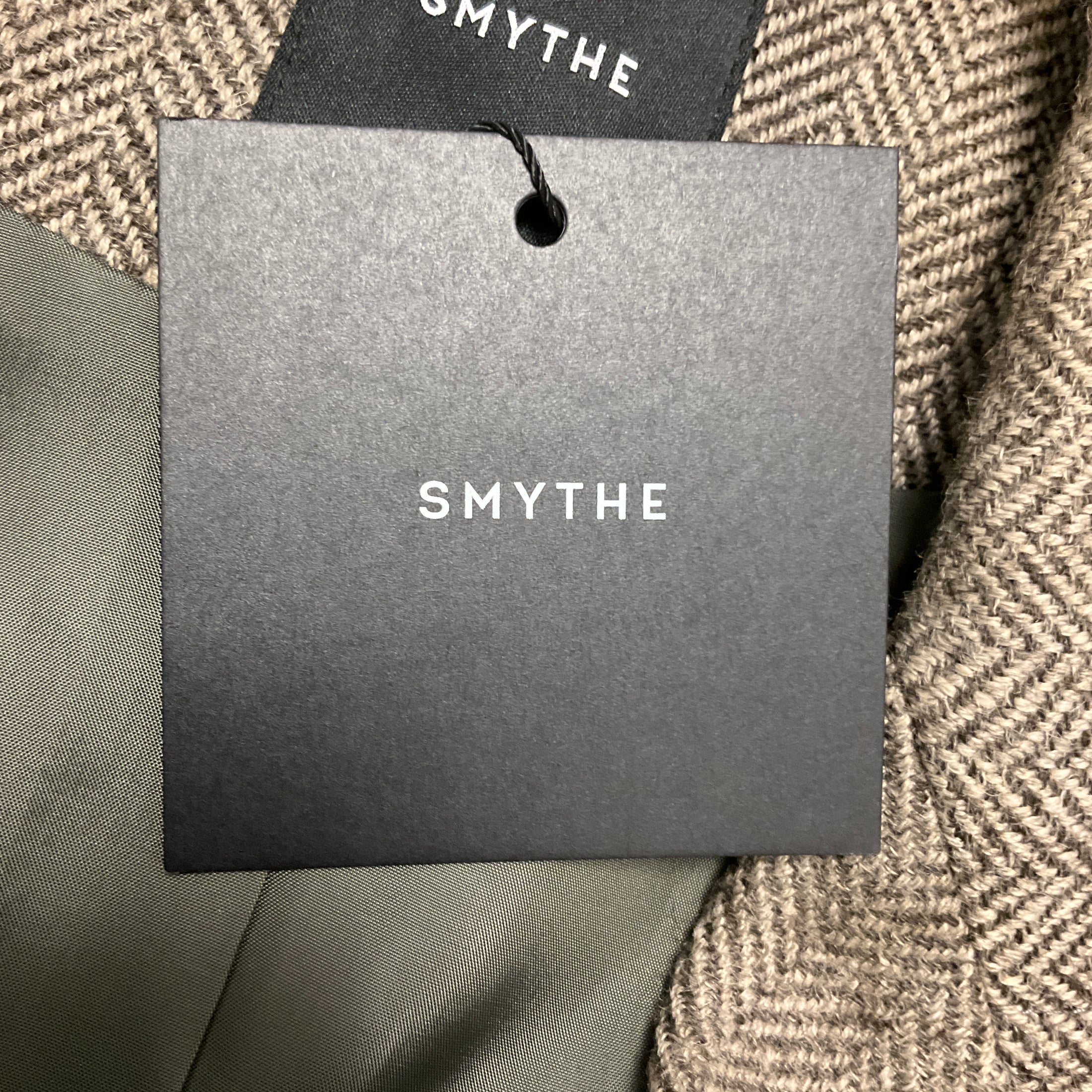 Smythe Mushroom Herringbone Three Button Blazer