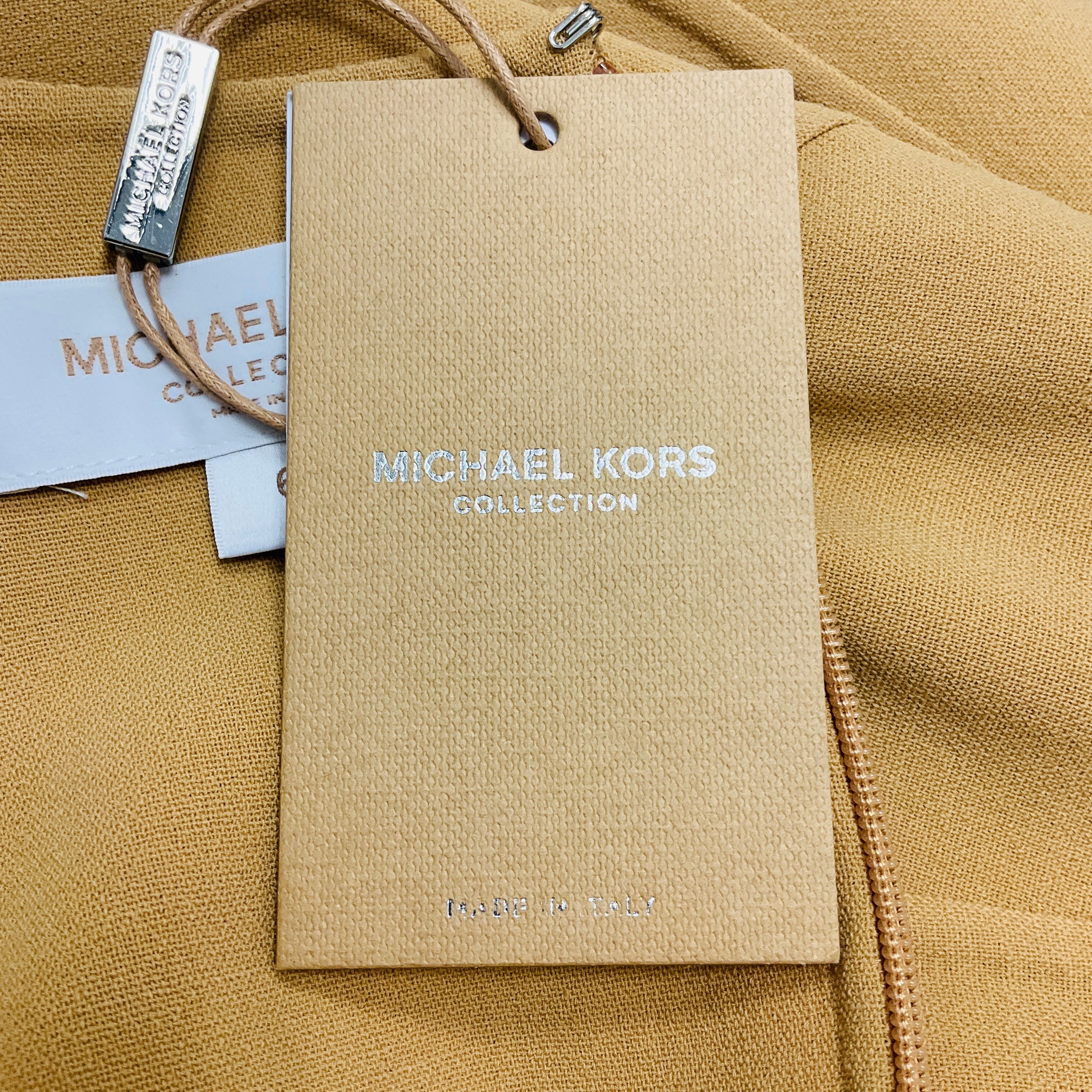 Michael Kors Collection Wheat Sleeveless Flared Wool Midi Dress