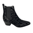 Load image into Gallery viewer, Saint Laurent Black Glitter Leopard Velvet Ankle Boots
