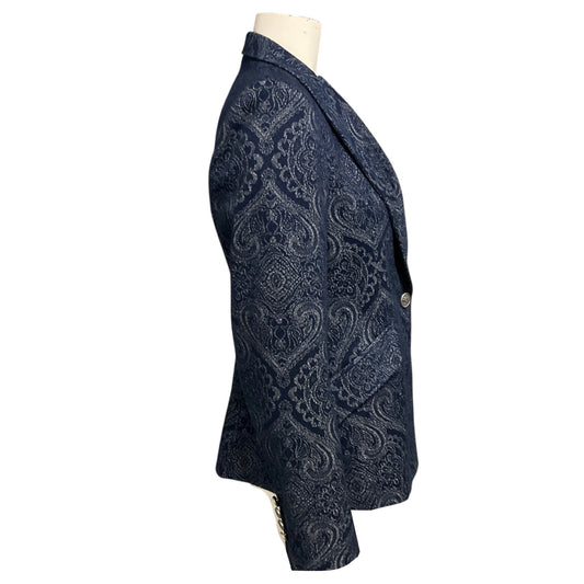Etro Dark Blue Denim Jacquard Jacket