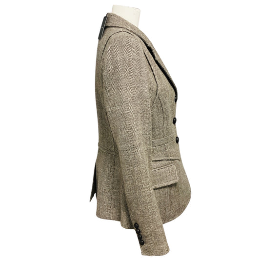 Smythe Mushroom Herringbone Three Button Blazer